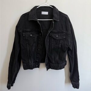 ASOS Design Black Denim Cropped Jacket - Size S